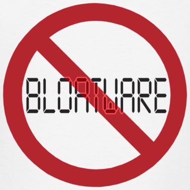 No Bloatware logo courtesy of dl design